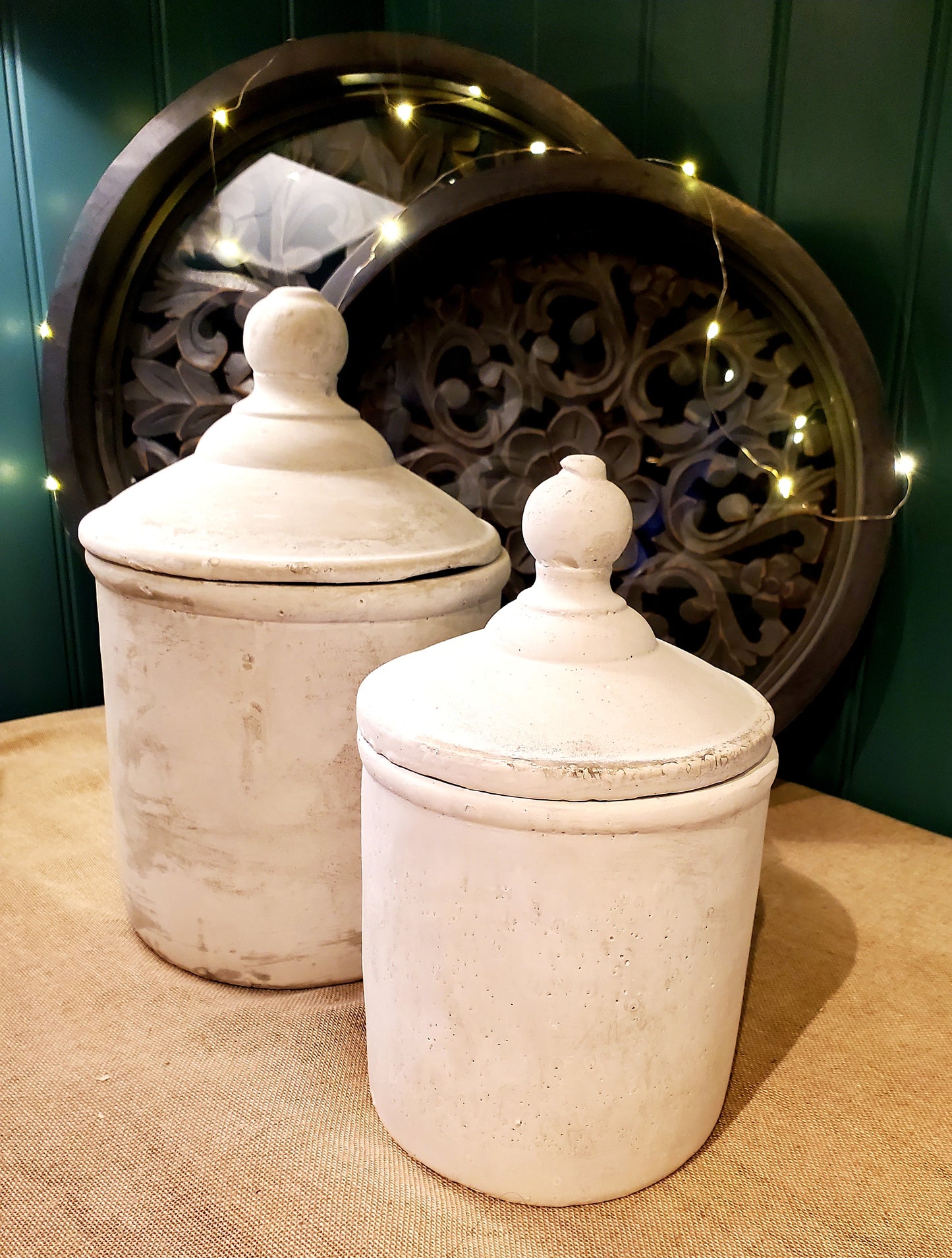 ANTIQUE WHITE CANNISTER