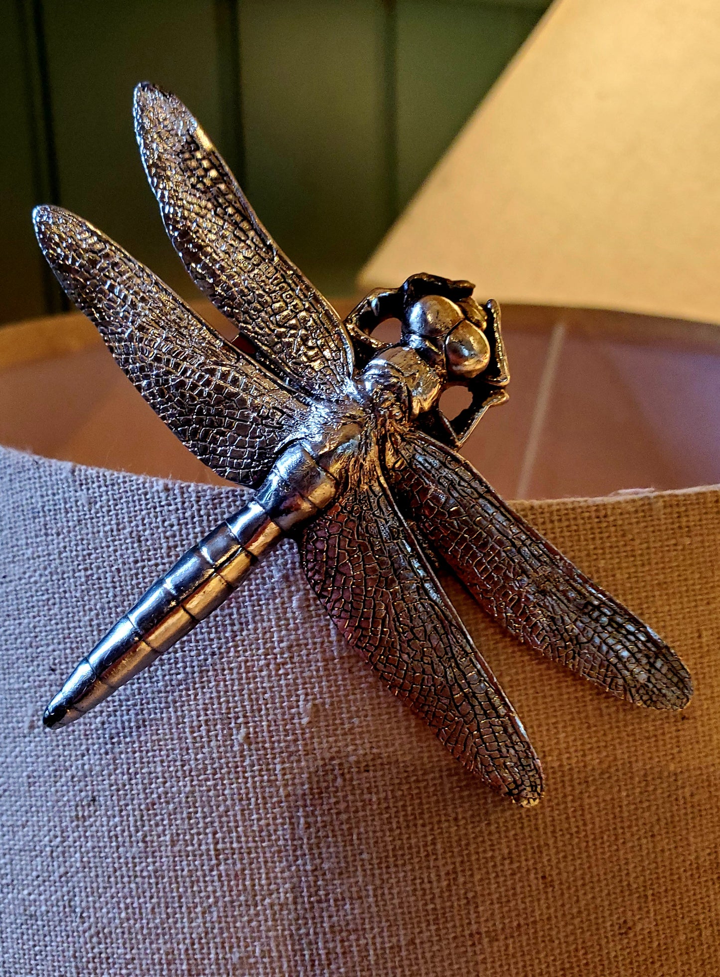 ANTIQUE SILVER DRAGONFLY DECORATIVE CLIP
