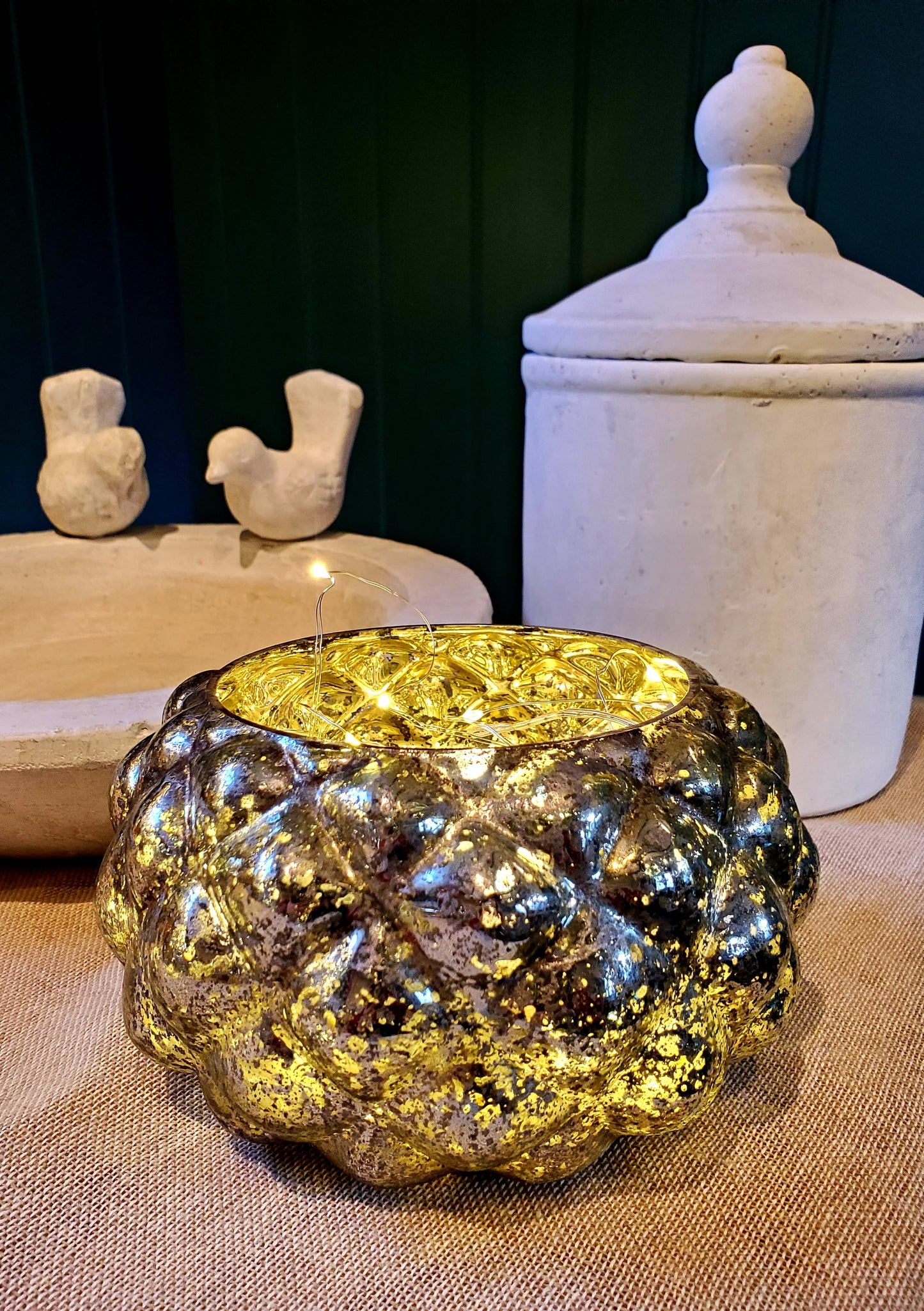 Medium Silver Foil Votive Candle Holder