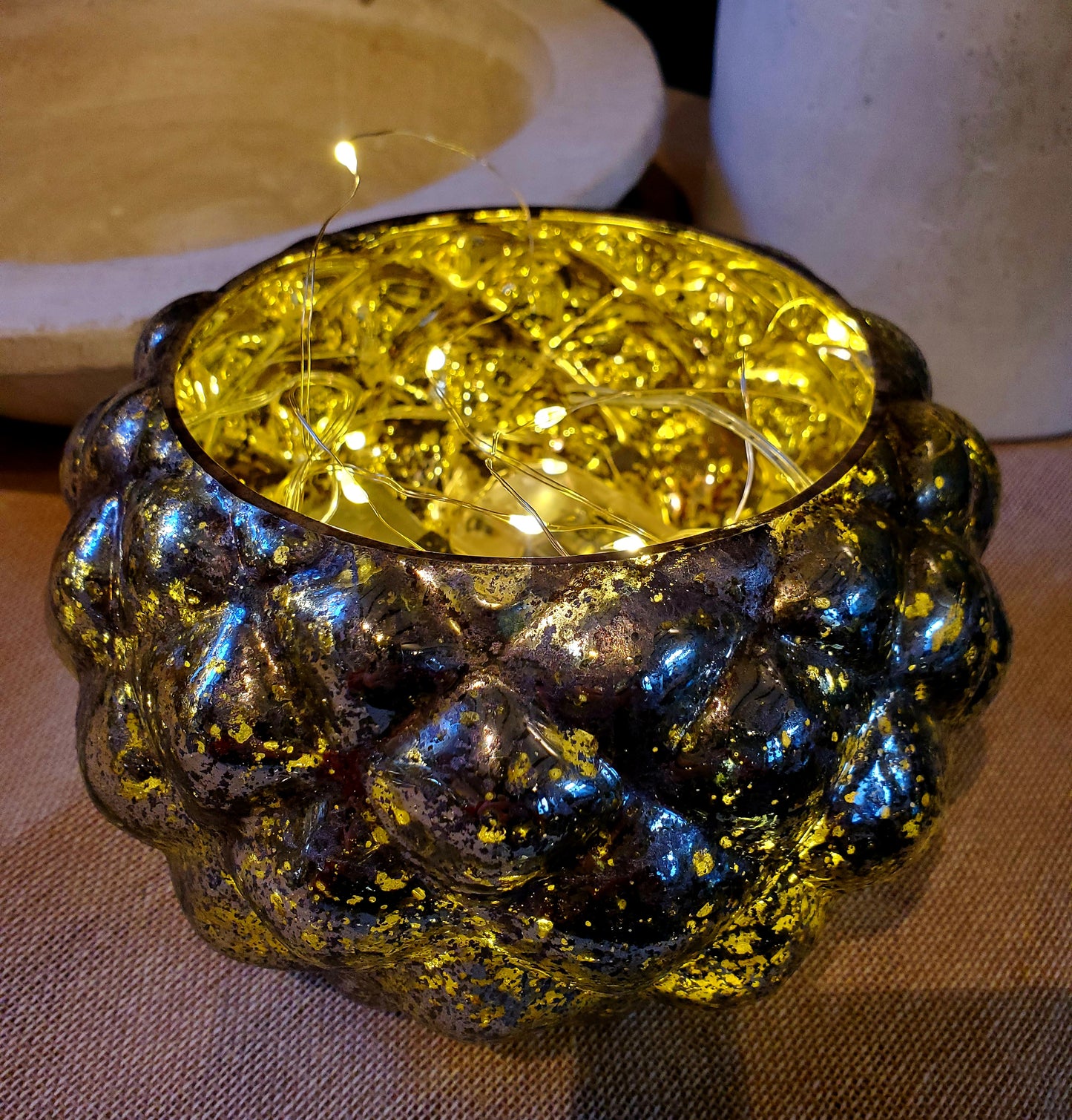 Medium Silver Foil Votive Candle Holder