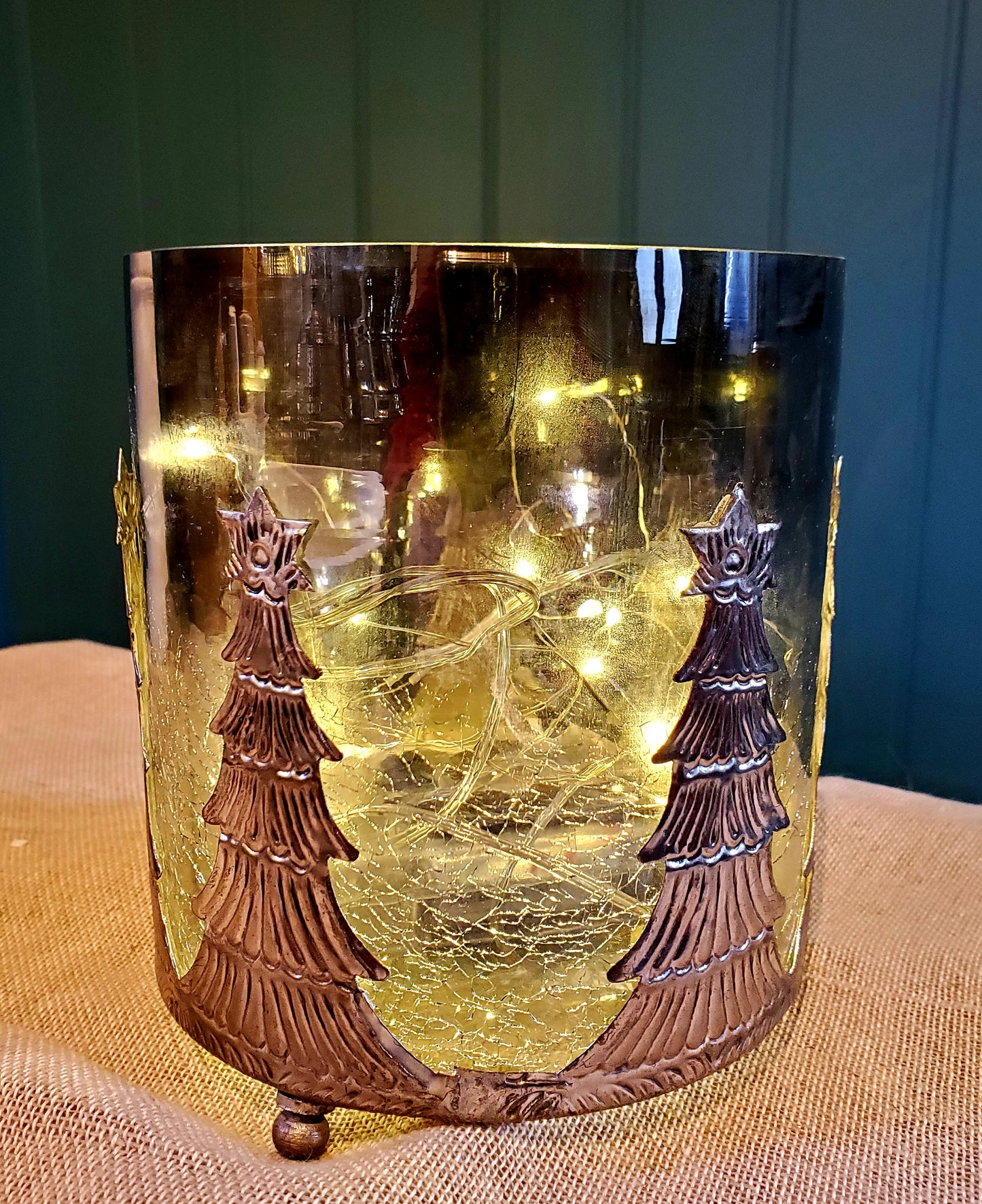 Noel Collection Midnight Medium Christmas Tree Candle Holder