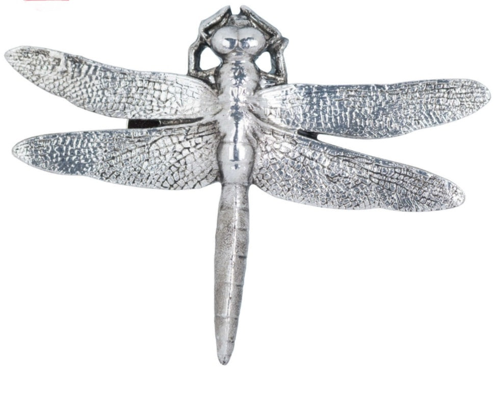 ANTIQUE SILVER DRAGONFLY DECORATIVE CLIP