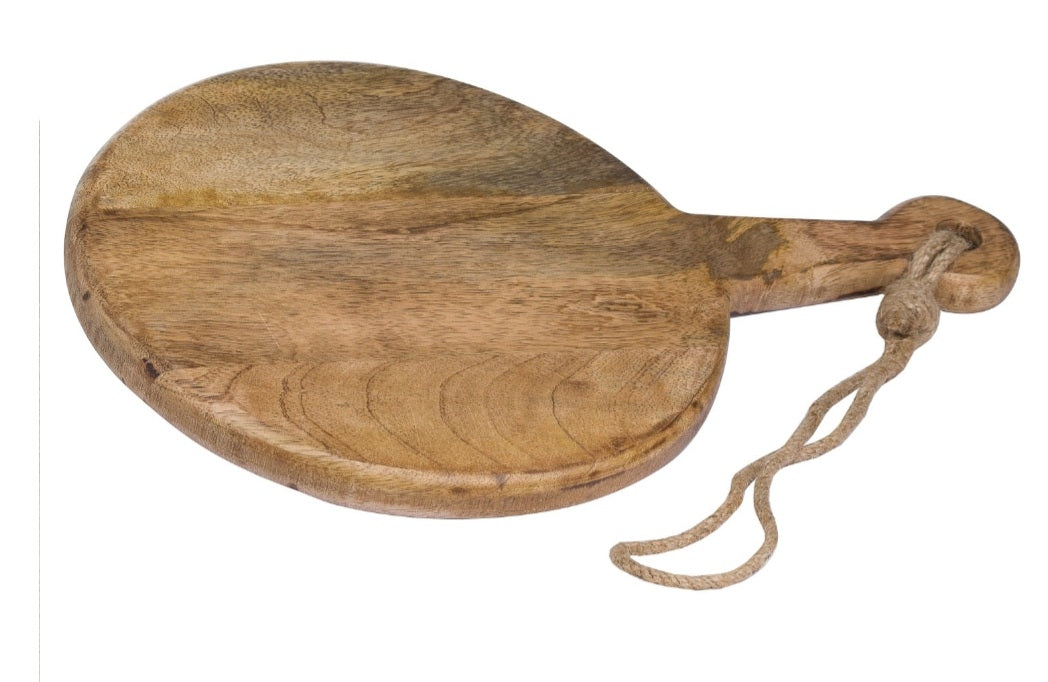 ROUND HANGING HARD WOOD CHOPPING BOARD