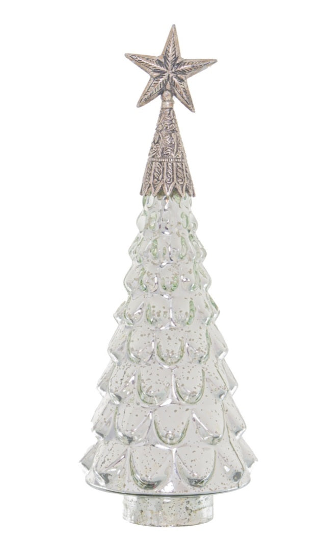 CHRISTMAS TEXTURED STAR TOPPED DECORATIVE TREE